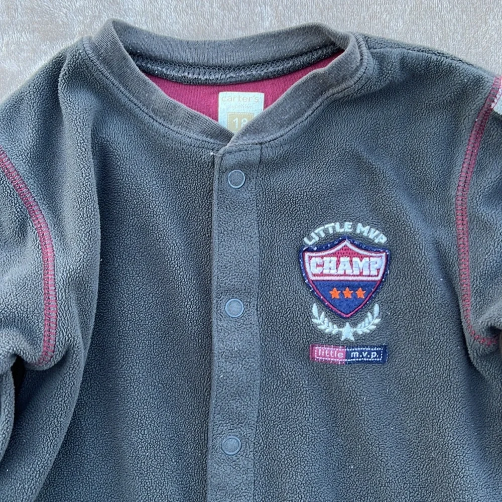 Carter’s Button-Down Fleece Body Suit, Size 18 Months